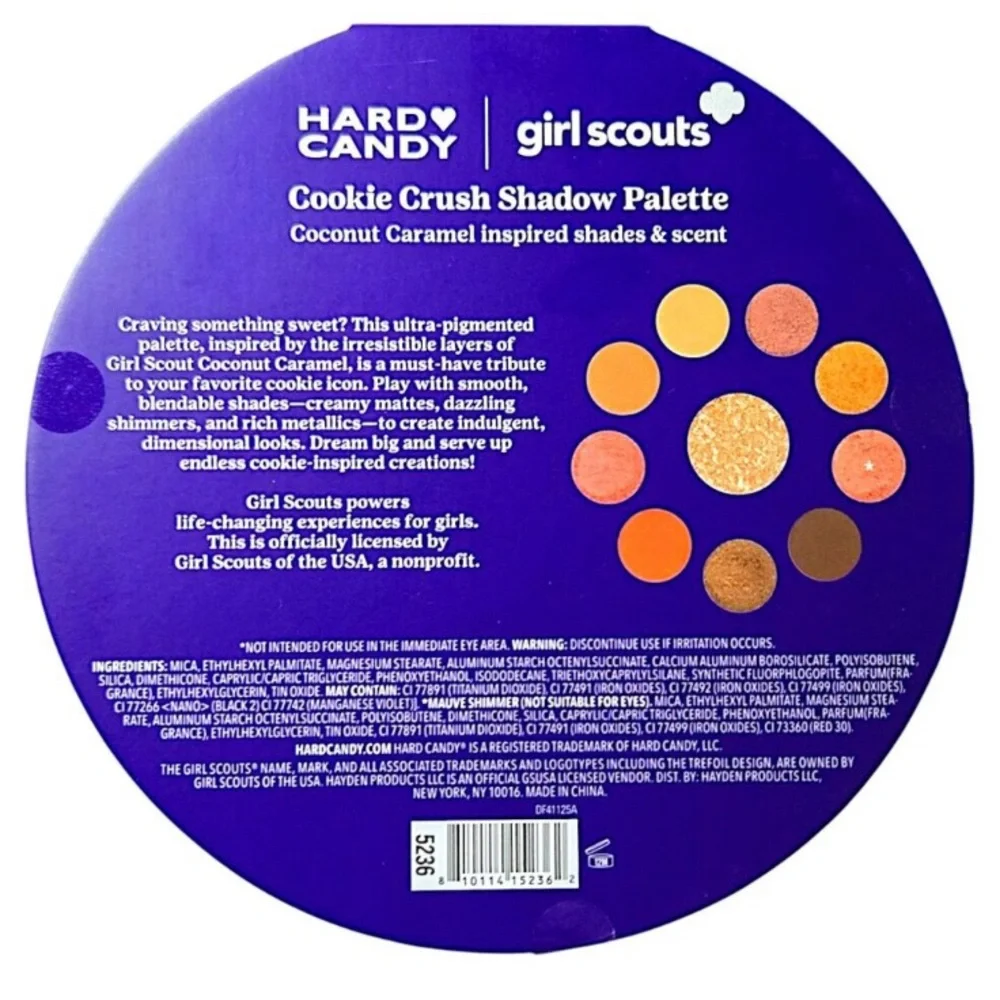 ☀️ Hard Candy Girl Scouts Coconut Caramel Cookie Crush Eyeshadow Palette